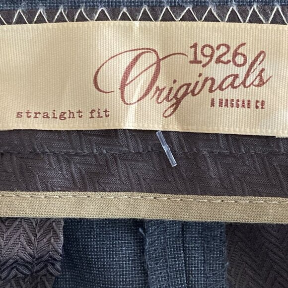 1926 Originals Men's Grey Pants Size 36x32 Straight Fit Flat Front Slash Pockets - Picture 7 of 12